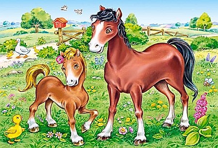 Puzzle 4 in 1 (8+12+15+20 piese) Animal Moms and Babies 4416 [3]