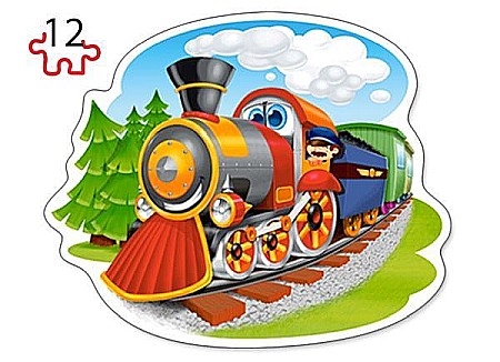 Puzzle 4 in 1 (8+12+15+20 piese) Funny Trains 43033 [3]