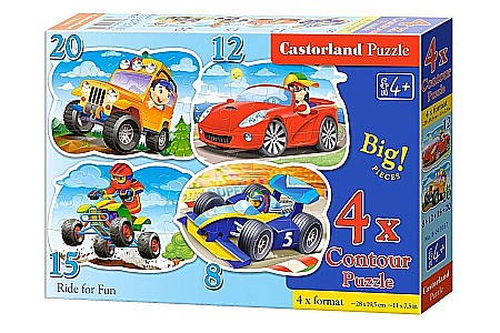 Puzzle 4 in 1 - Puzzle 4 in 1 (8+12+15+20 piese) Masini 43057