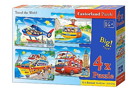 Puzzle 4 in 1 - Puzzle 4 in 1 (8+12+15+20 piese) Traverseaza Lumea 41015