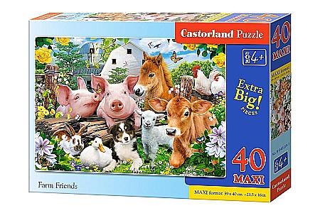 Puzzle 4 in 1 - Puzzle 40 piese MAXI Farm Friends Castorland 40339