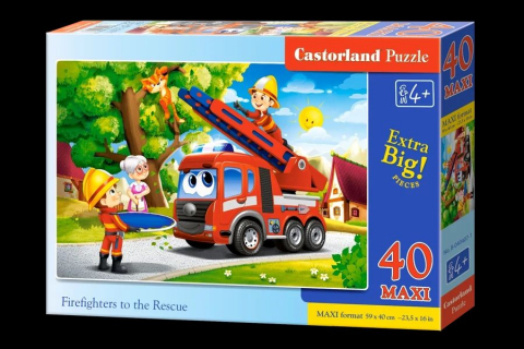 Puzzle 40 piese - Puzzle 40 piese Maxi Firefighters to the Rescue 040407 Castorland
