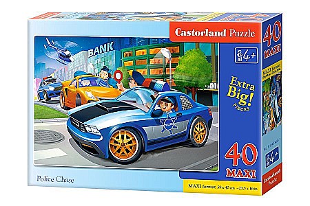 Puzzle 40 piese - Puzzle 40 piese Maxi Police Chase Castorland 40360