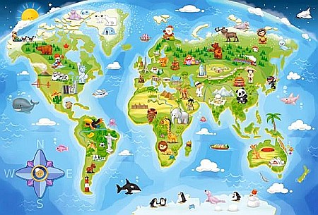 Puzzle 40 piese MAXI World Map 40117 [1]