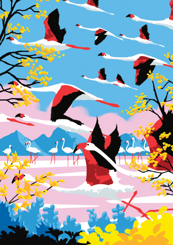 Puzzle 500 piese Hachette L’Envol des Flamants Roses [1]