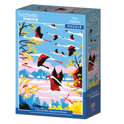 Puzzle 500 piese - Puzzle 500 piese Hachette L’Envol des Flamants Roses