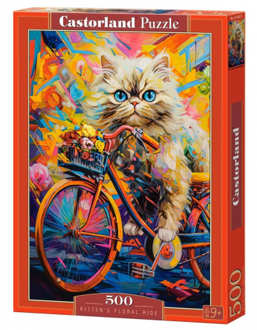Puzzle - Puzzle 500 piese Kitten's Floral Ride 054015 Castorland