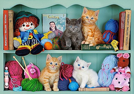 Puzzle 500 piese Kitten Shelves 53377 [1]