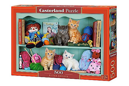 Puzzle - Puzzle 500 piese Kitten Shelves 53377