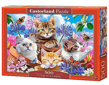 Puzzle - Puzzle 500 piese Kittens with Flowers Castorland 53513