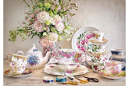 Puzzle 500 piese Still Life with Porcelain and Flowers 53384 [1]
