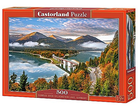 Puzzle 500 piese - Puzzle 500 piese Sunrise Over Sylvenstein Lake, Germany 53353