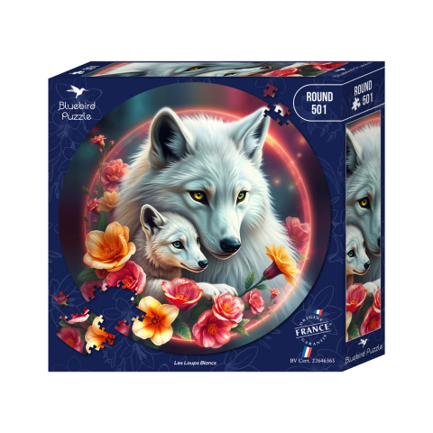 Noutati - Puzzle 501 piese Bluebird Round Les Loups Blancs