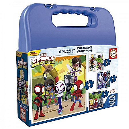 Puzzle 4 in 1 - Puzzle 6+9+12+16 piese Spidey & His Amazing Friends Educa  19580