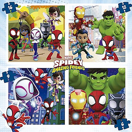 Puzzle 6+9+12+16 piese Spidey & His Amazing Friends Educa  19580 [1]