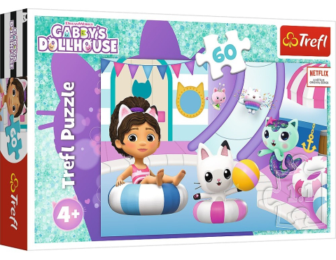 Puzzle - Puzzle 60 Piese Gabby's Dollhouse Gabby la Piscina