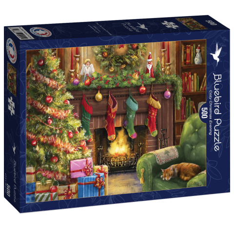Puzzle - Puzzle Bluebird Cozy Christmas Evening – 500 piese