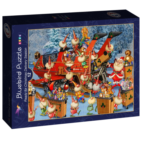 Puzzle 12 piese - Puzzle Bluebird Ready for Christmas Delivery Season – 12 piese (Kids)