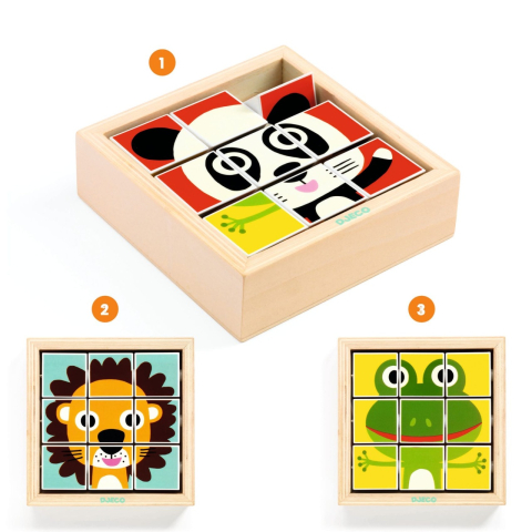 Puzzle din cuburi Tournanimo, Djeco [3]