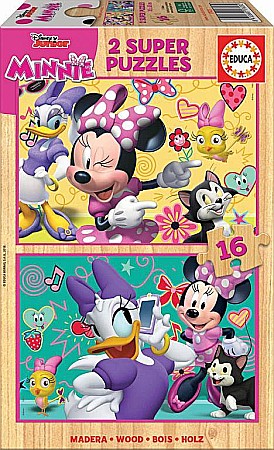 Puzzle - Puzzle din lemn 2x16 piese Minnie Happy Helpers 17623