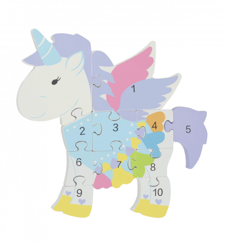 Jocuri si jucarii - Puzzle din lemn unicorn, Orange Tree Toys