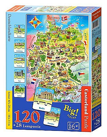 Puzzle - Puzzle Educativ 120 piese Harta Germaniei E-180