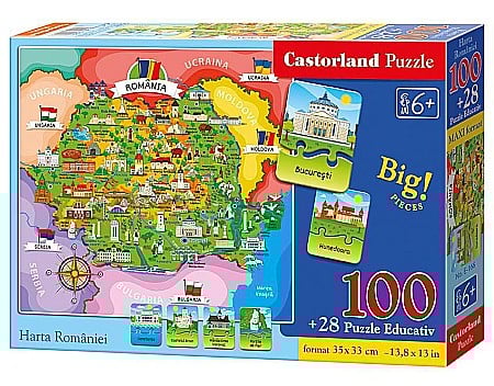 Puzzle - Puzzle educativ Harta Romaniei E166