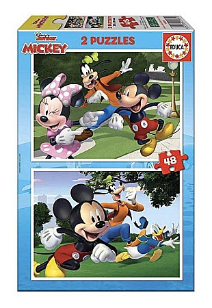 Puzzle - Puzzle lemn 2x48 piese Mickey & Friends 18885 EDUCA