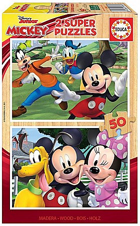 Puzzle - Puzzle lemn 2x50 piese Mickey & Friends 18880 EDUCA