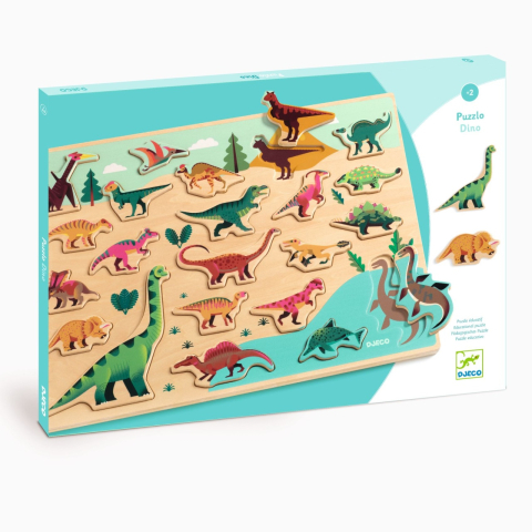 Jocuri - Puzzle lemn Dinozauri, Djeco