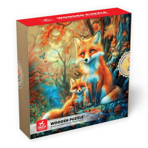 Puzzle - Puzzle Lemn Vulpe – HDF 50 Piese High Difficulty