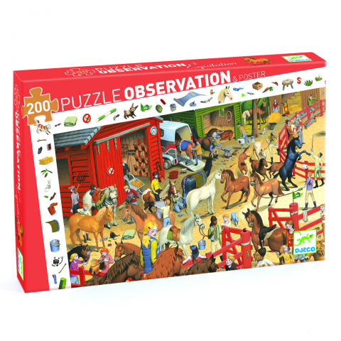 Jocuri si jucarii - Puzzle observatie Cai, Djeco