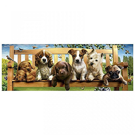 Puzzle panoramic 1000 piese Puppies on Beach 19038 [1]