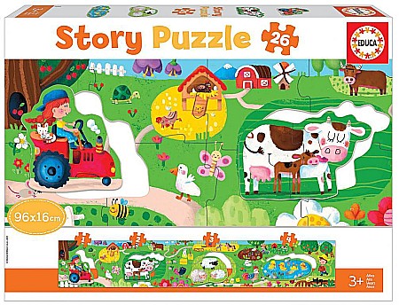 Puzzle - Puzzle Panoramic 26 piese Story Puzzle Farm 18900 EDUCA