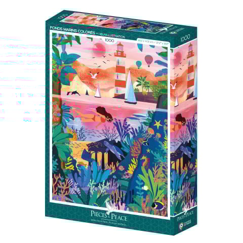 Puzzle 1000 piese - Puzzle Pieces & Peace – Fonds Marins Colores – 1000 piese