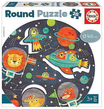 Puzzle - Puzzle rotund 28 piese The Space Educa 18908