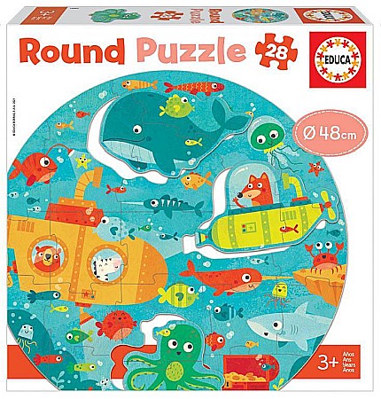 Puzzle - Puzzle rotund 28 piese Unde the Sea Educa 18907