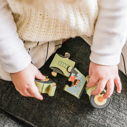 Puzzle tractor din lemn, Orange Tree Toys [3]