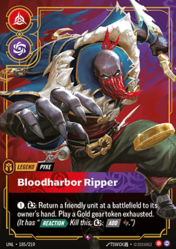 Riftbound: League of Legends Singles - Pyke, Bloodharbor Ripper (V.1 - Rare) Unleashed - Singles 185