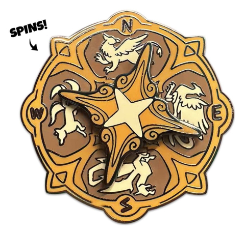 Fashion & Accessories - Quincy's Tavern Pin Badge Compass 5 cm