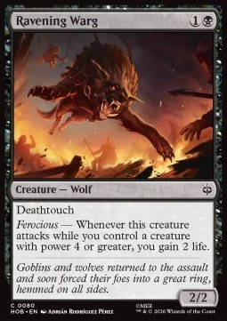 Singles Trading Card Games - Ravening Warg The Hobbit - Singles 80 FOILED