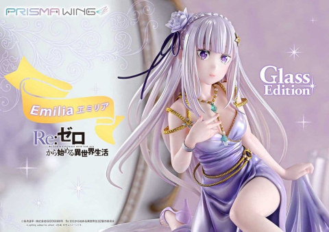 PRECOMENZI - Re:Zero Prisma Wing Statue 1/7 Emilia Glass Edition 29 cm