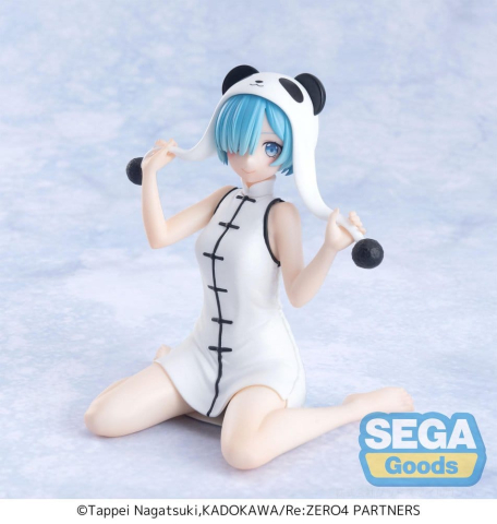 Figurine - Re:Zero Rem Panda Yumemirize - Statueta Anime SEGA 11 cm