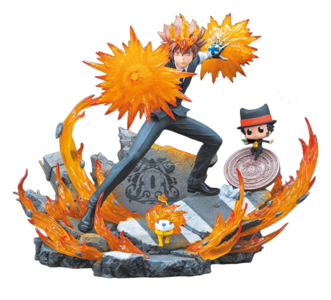 PRECOMENZI - Reborn Resin Statue 1/6 Tsuna, Reborn & Natsu 37 cm