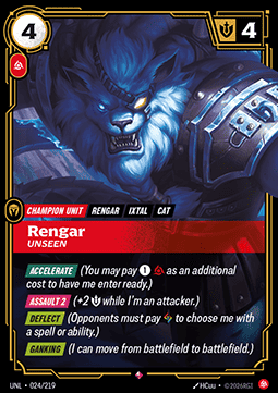 Singles Trading Card Games - Rengar, Unseen (V.1 - Rare) Unleashed - Singles 024