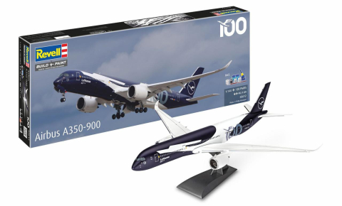 Figurine - Revell Airbus A350-900 Lufthansa 100 Years Gift Set 1:144