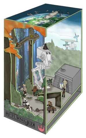 Noutati - Revell Star Wars Tiny Adventures Book Nook Battle of Endor 23 cm cu LED
