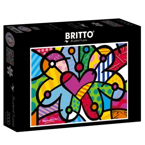 Puzzle 2000 piese - Romero Britto – Heart Butterfly Puzzle 2000 piese