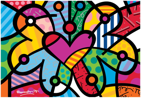 Romero Britto – Heart Butterfly Puzzle 2000 piese [1]