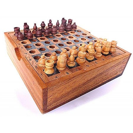Puzzle-uri din lemn - Sah din lemn de calatorie